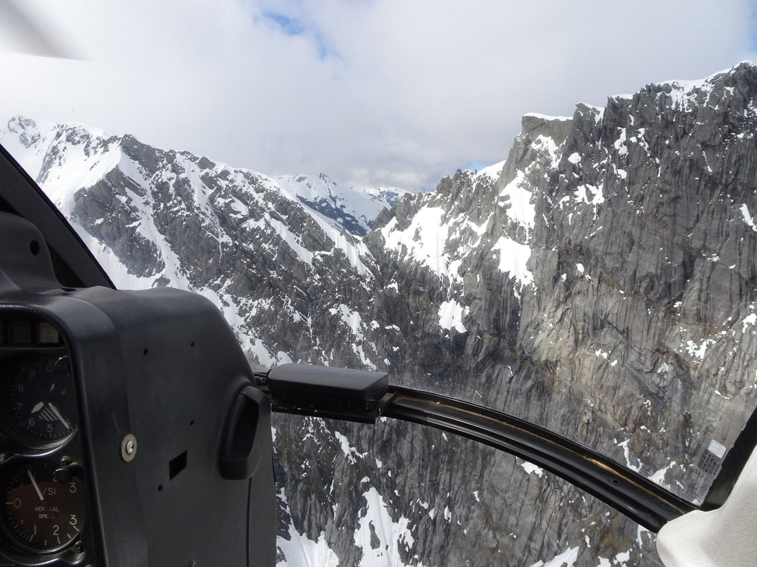 helicopter view flying through westland saddle