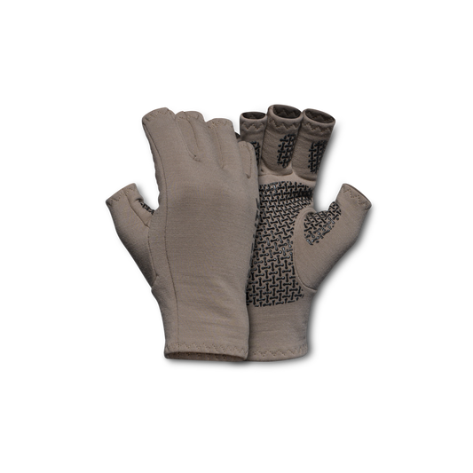 First Lite Rugged Wool Half Finger Glove walnut