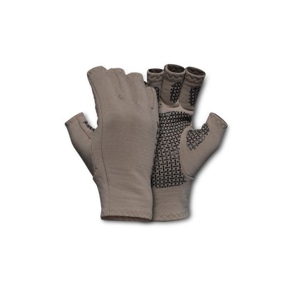 First Lite Rugged Wool Half Finger Glove walnut