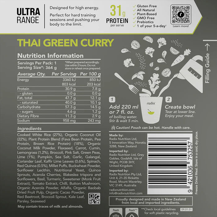 Radix Nutrition ULTRA 800 | Thai Green Curry 2