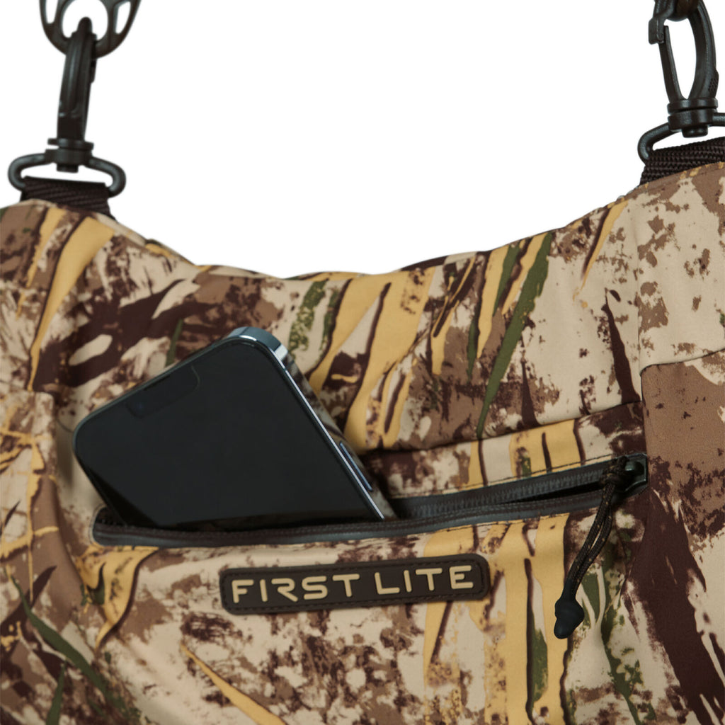 First Lite Refuge Muff typha phone pocket