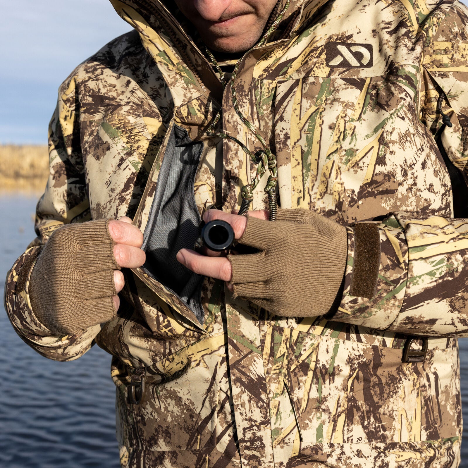 First Lite Refuge Parka call in the field